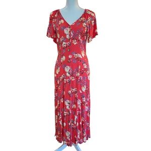 M&CO Floral Button Front Midi Tea Dress